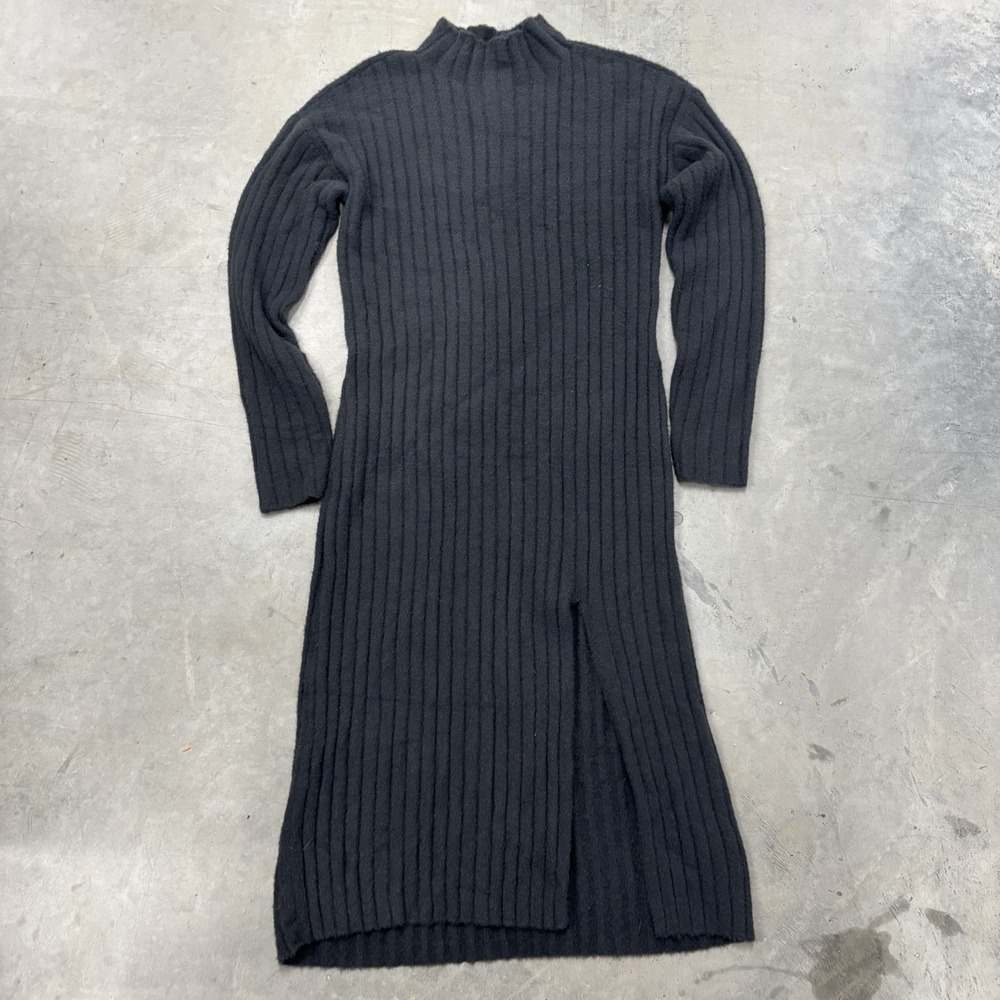 NWT Aerie Ribbed Long Sweater Dress Turtleneck Gray Women's Small